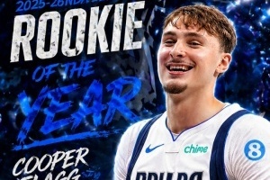 NBA历史第二年轻！NBA官方：独行侠状元弗拉格当选年度最佳新秀