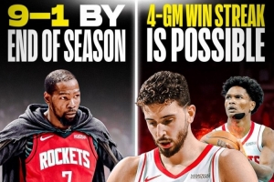 火媒：火箭常规赛末9胜1负&一度8连胜 他们或能连赢湖人4场翻盘